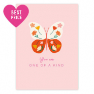 Kaartjes voor sieraden "You are one of a kind" Light pink