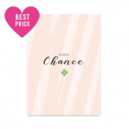 Kaartjes voor sieraden "Bonne Chance" Beige pink