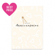 Kaartjes voor sieraden "Joyeux Anniversaire" Rose tan