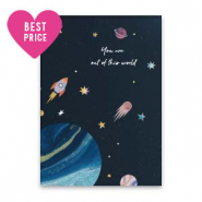Kaartjes voor sieraden "you are out of this world" Black-multicolour
