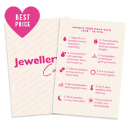 BY31® Kaartjes voor sieraden "Jewellery care" Engels Off white-pink