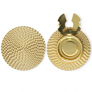 Button covers van Stainless steel Roestvrij staal (RVS) round rattan-look Gold