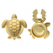 Button covers van Stainless steel Roestvrij staal (RVS) turtle Gold
