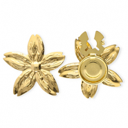 Button covers van Stainless steel Roestvrij staal (RVS) flower Gold