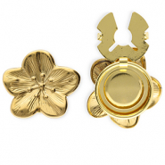 Button covers van Stainless steel Roestvrij staal (RVS) flower Gold
