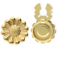 Button covers van Stainless steel Roestvrij staal (RVS) flower Gold