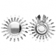 Button covers van Stainless steel Roestvrij staal (RVS) sun Silver