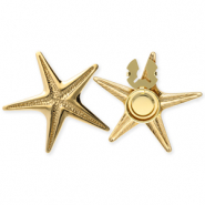 Button covers van Stainless steel Roestvrij staal (RVS) starfish Gold
