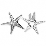 Button covers van Stainless steel Roestvrij staal (RVS) starfish Silver