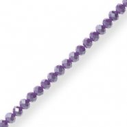 Facet kralen top quality disc 3x2mm Purple-pearl shine coating