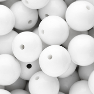 18 mm kralen van DQ acryl shiny Snow white 11-0602 TCX