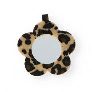 Statement hangers spiegel flower with leopard print Beige-dark brown-black