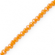 Facet kralen top quality disc 3x2mm Tangy orange-pearl shine coating