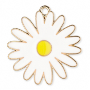 Metaal bedels daisy Gold-white-yellow