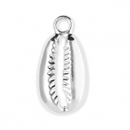Metaal bedels cowrie Silver