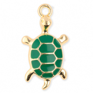 Metaal bedels turtle Gold-green