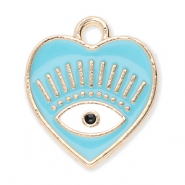 Metaal bedels heart Eye of Providence Gold-blue-white