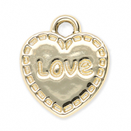 Metaal bedels heart "Love" Gold