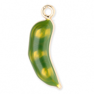 Metaal bedels bean Gold-green