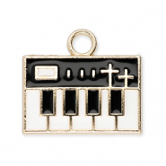 Metaal bedels keyboard Gold-white-black