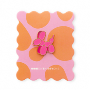 BY31® Kaartje met pin balloon dog Orange-multicolour pink-gold