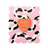BY31® Kaartje met pin "Fuck this" Light pink-black-white-coral-gold