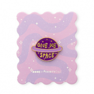 BY31® Kaartje met pin "Give me space" Multicolour purple-yellow-gold