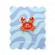 BY31® Kaartje met pin "Oh crab" Multicolour blue-red-yellow-black-gold