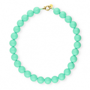 BY31&reg; kettingen van 16mm acryl kralen shiny Cabbage blue 13-5714 TCX-gold