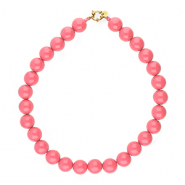 BY31&reg; kettingen van 16mm acryl kralen shiny Pink lemonade 16-1735 TCX-gold