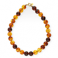 BY31&reg; kettingen van 16mm acryl kralen shiny Brown amber-gold