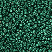 Rocailles 8/0 (3mm) Metallic shine teal green
