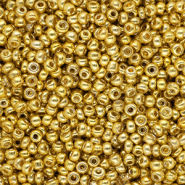 Rocailles 8/0 (3mm) Metallic shine yellow gold