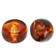 Kralen van acryl disc Amber brown-marble