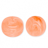Kralen van acryl disc Peachy orange-marble
