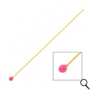 BY31&reg; Benodigdheden van Stainless steel Roestvrij staal (RVS) nietstiften with ball 70mm Gold-magenta pink