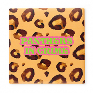 BY31&reg; Tegeltje met tekst "Panthers in crime" Light orange-brown-pink-neon green