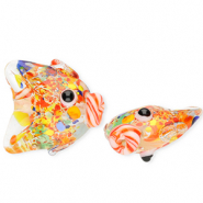 Glaskralen handgemaakt fish Transparent-multicolour