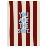 BY31&reg; Kaartjes voor sieraden "You are the shit" Brown-cr&eacute;me-light blue
