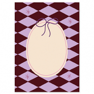 BY31&reg; Kaartjes voor sieraden oval with bow Brown-purple-pink-cr&eacute;me