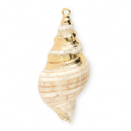 Schelp hanger special whelk Beige-gold