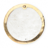 Schelp hanger special round Off white-gold
