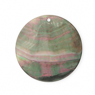 Schelp hanger special round Dark grey-white