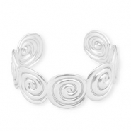Armbanden van Stainless steel Roestvrij staal (RVS) bangle spirals Silver