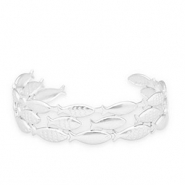 Armbanden van Stainless steel Roestvrij staal (RVS) bangle fish Silver