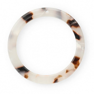 Hangers van resin 35mm rond Tortoise white