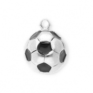 Bedels van Stainless steel Roestvrij staal (RVS) football Silver-black