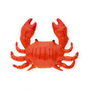 Eco-brass&reg; metaal bedels enamel crab Gold-orange-red-black