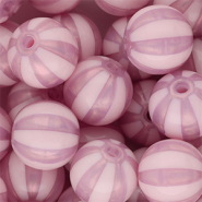 16 mm kralen van DQ&reg; acryl met strepen Vintage pink