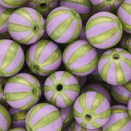 12 mm kralen van DQ&reg; acryl met strepen Purple-olive green